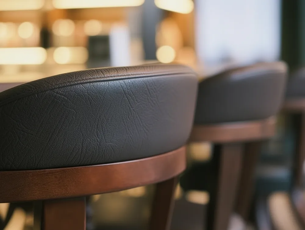 Ambla Contract Fabrics - Tinto Nubian Black - Bar Chair