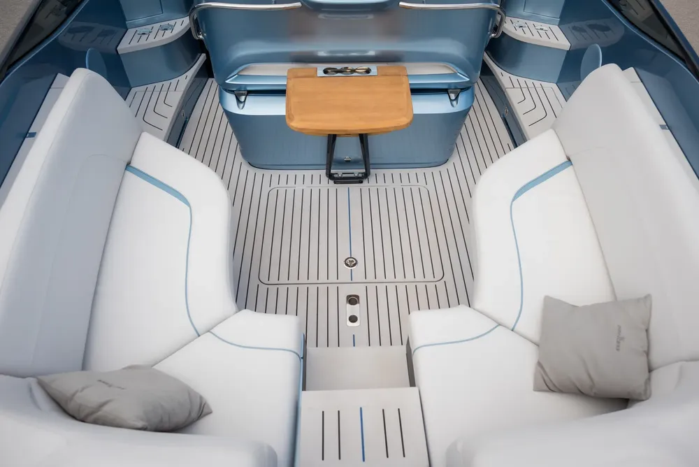 Ambla Contract Fabrics - Richmond Snow White - Private Boat Lounge Seating