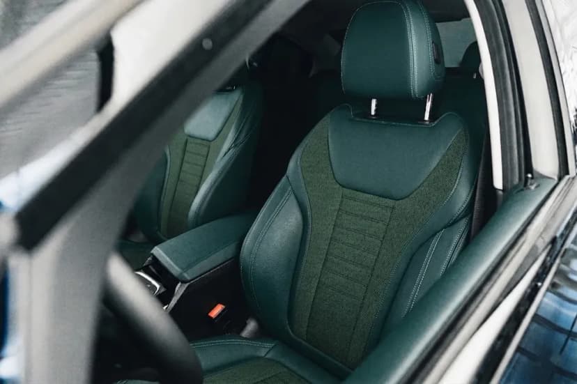 Ambla Contract Fabrics - York Weave Toft Green and Richmond Leaf Green - Two Tone Car Seats